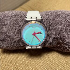 Swatch Aqua and Pink Smartwatch